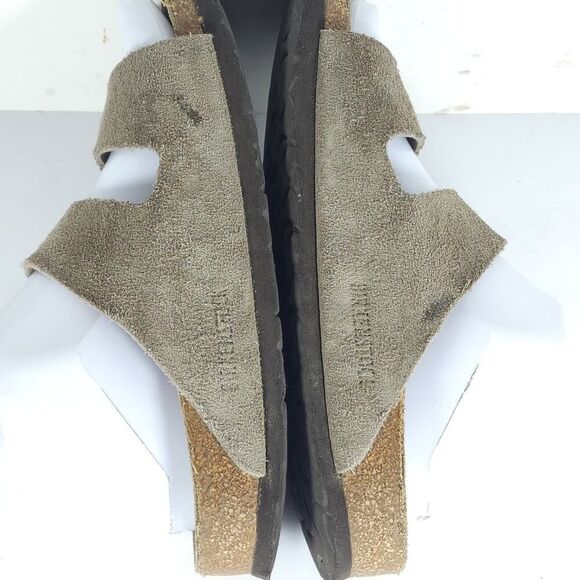 BIRKENSTOCK Women's Arizona US6 EU37 Taupe Suede 2 Straps Slide Sandals Shoes - Picture 15 of 16